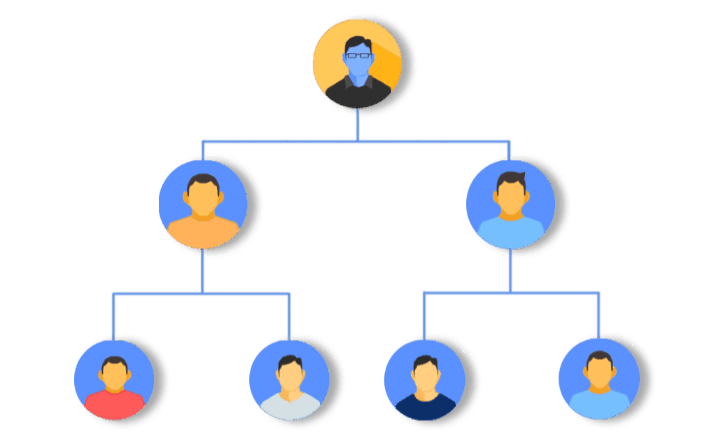 Binary MLM plan genealogy tree
