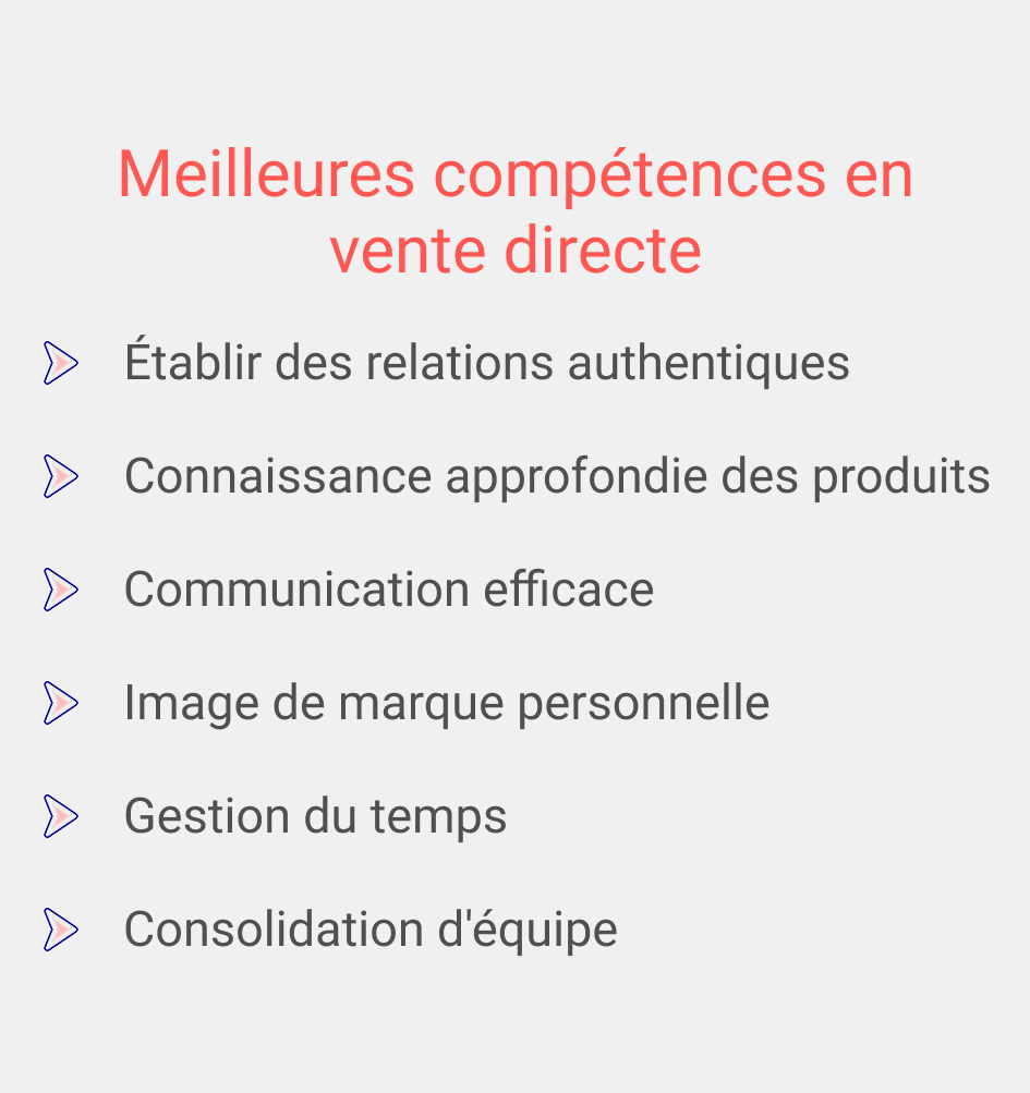 Compétences clés en vente directe