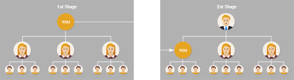 Stage Advancement Bonus in donation plan Donation Plan or Gift Plan MLM Software Sponsor Bonus