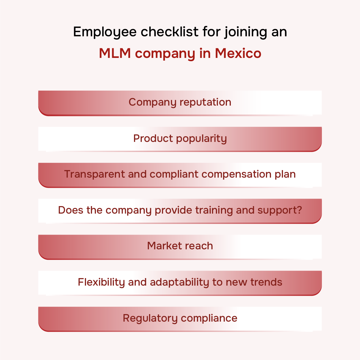 Employee Checklist for joining an MLM company in Mexico
